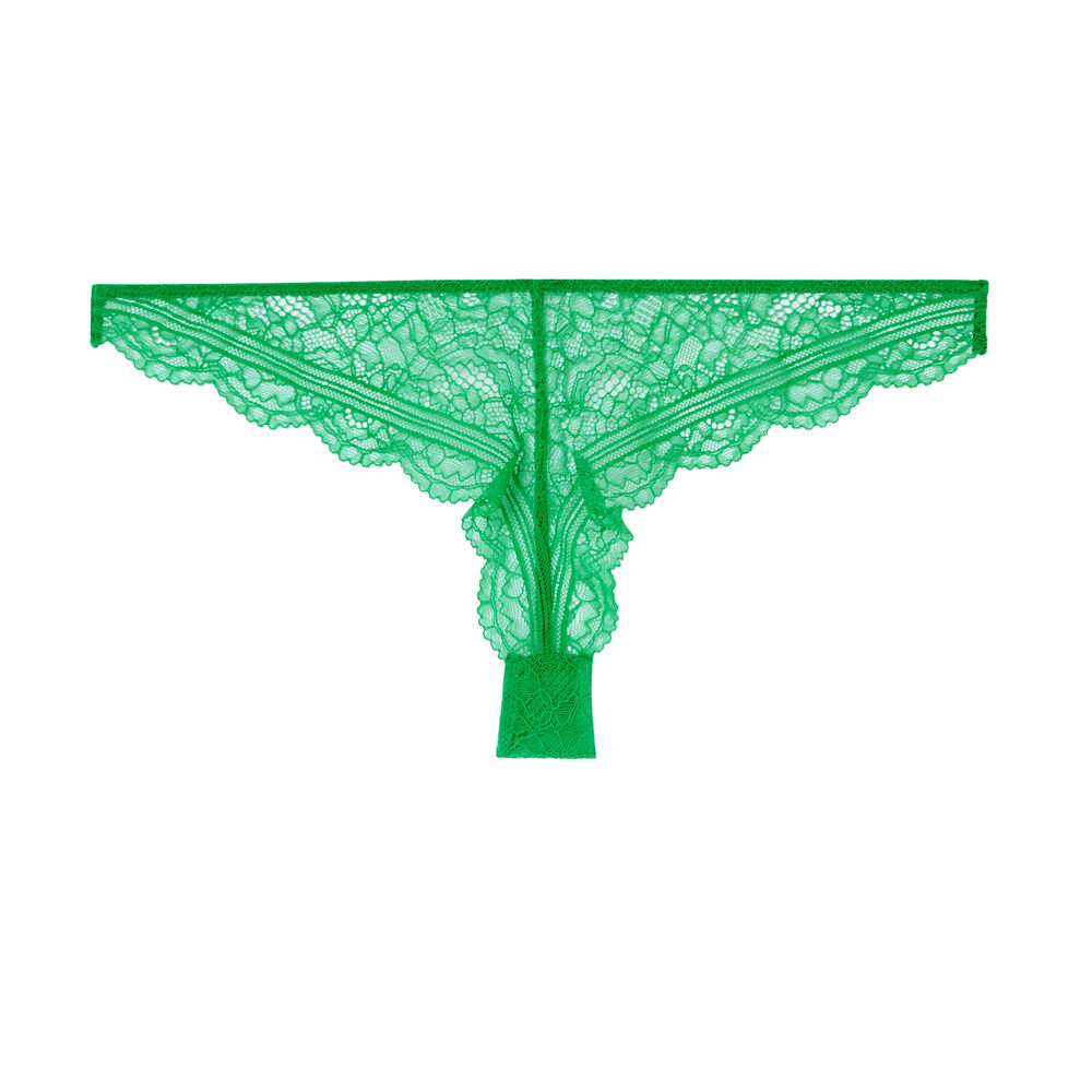 Tanga en dentelle - vert vert.