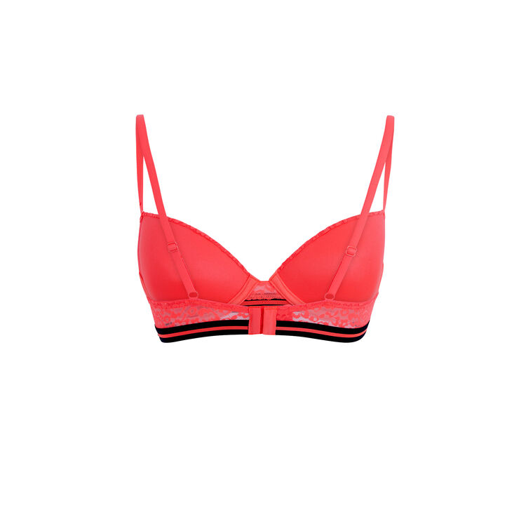 Soutien-gorge ampli corail fluo secretiz leopiz rose.