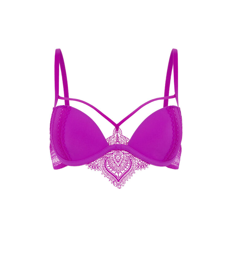 Soutien-gorge push-up bi-matière - fuchsia fuchsia.