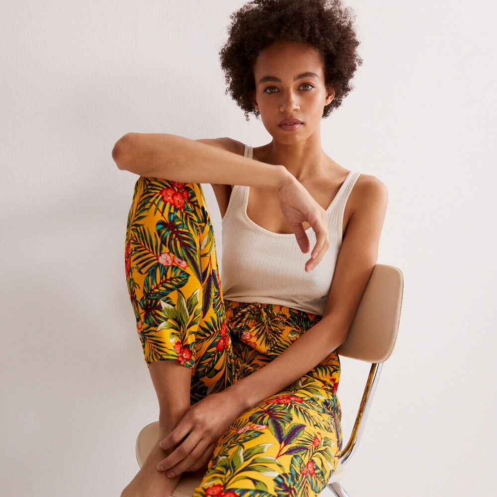 Pantalon à motifs tropical - noir noir.