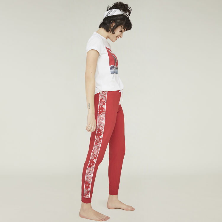 Pantalon rouge sidebandiz red.