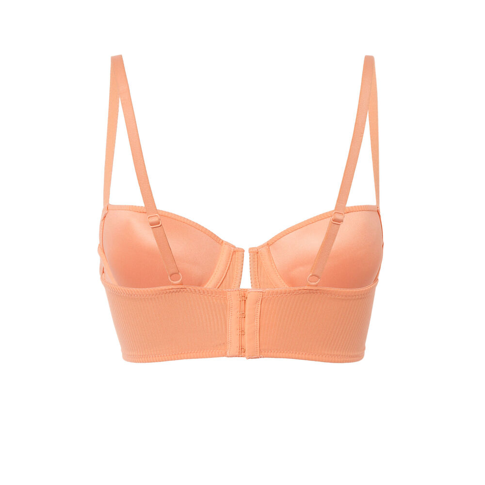 Soutien-gorge ampli à détail décolleté - corail corail.