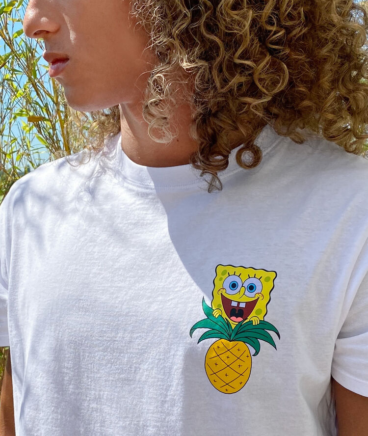 T-shirt à manches courtes bob l'éponge - blanc blanc.