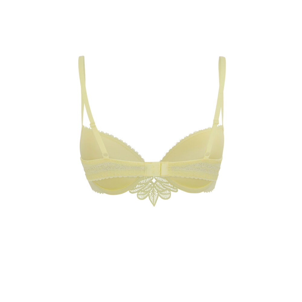 Soutien-gorge push-up en dentelle - jaune jaune.