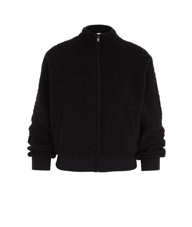 Veste à zip polaire sherpaliz noir.
