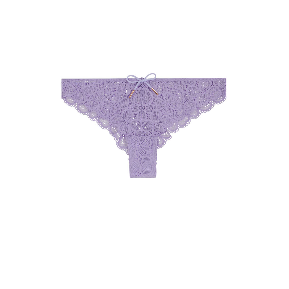 Tanga en dentelle - lilas lilas.