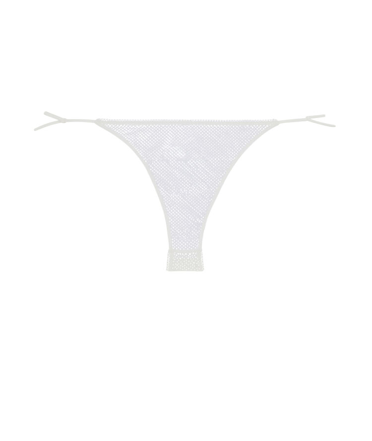 Tanga en tulle à nouer - blanc blanc.