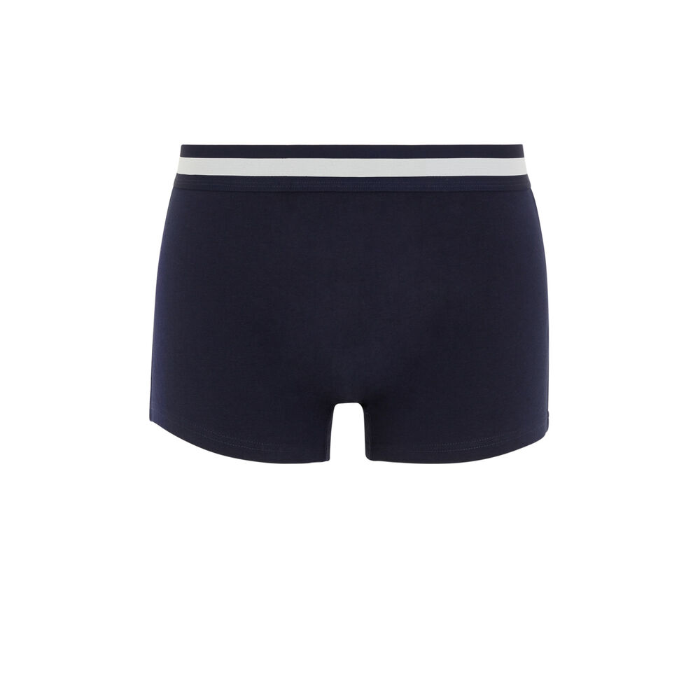 Boxer en coton uni - bleu marine bleu marine.