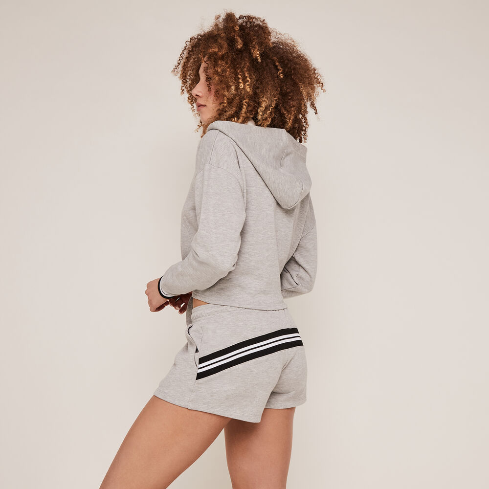 Sweat à capuche et zip - gris gris.