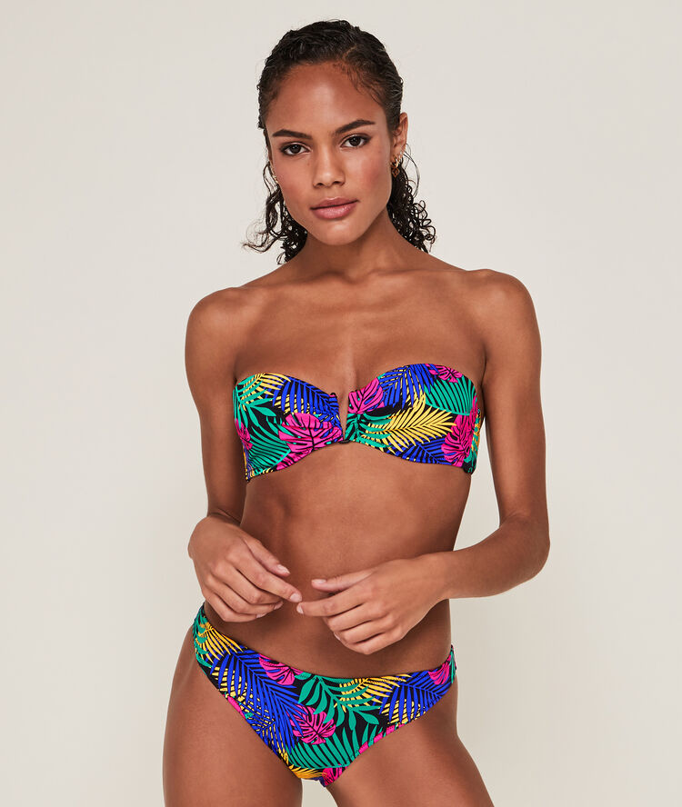 Haut de maillot de bain bandeau pixtropiz noir.