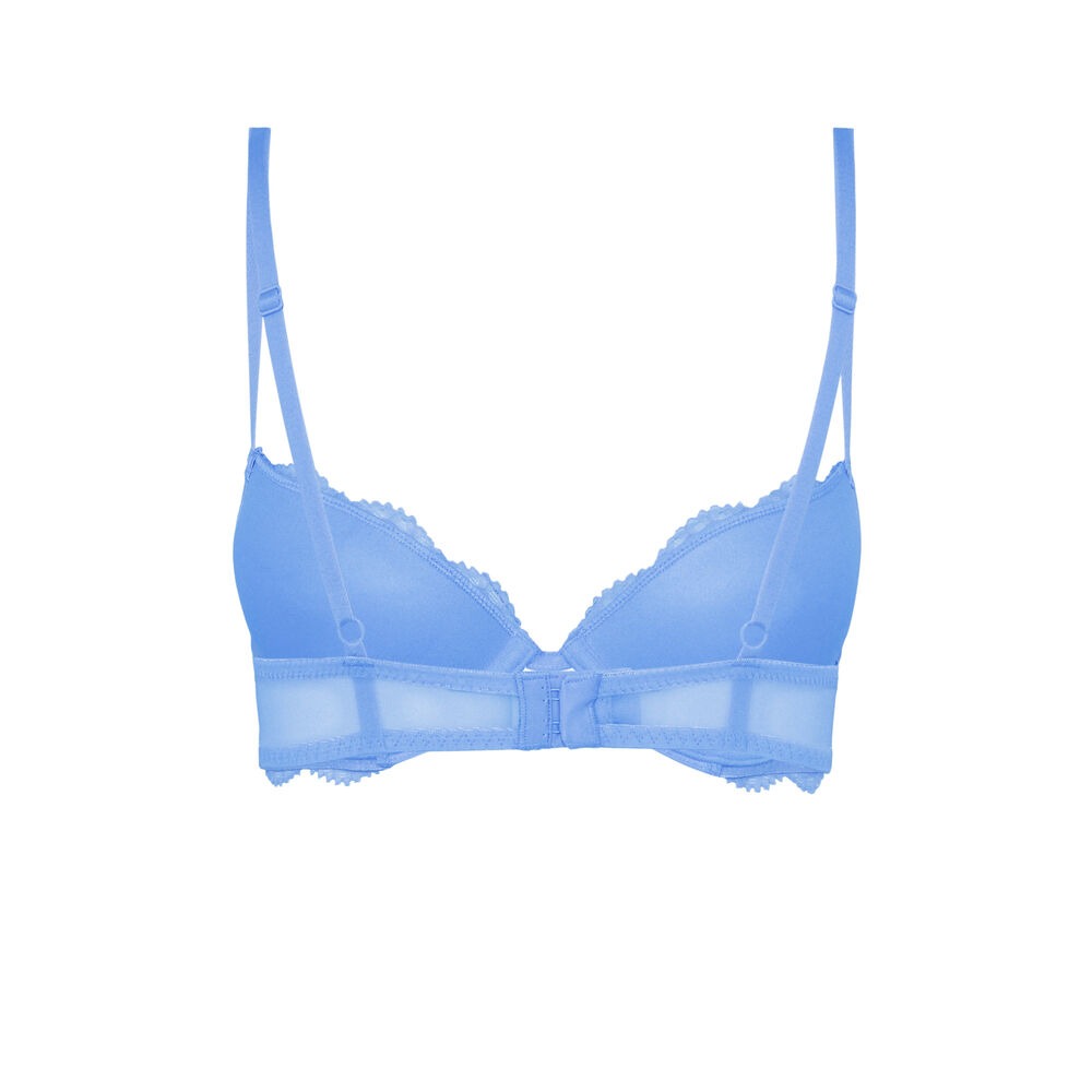 Soutien-gorge push-up en dentelle - bleu ciel bleu.