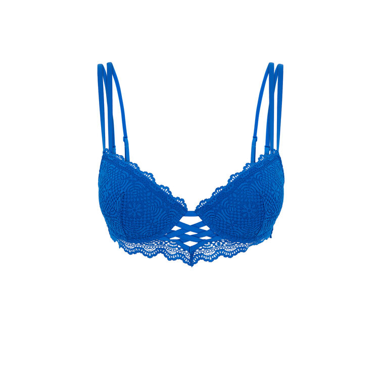 Soutien-gorge bustier push-up totoiz bleu roi.