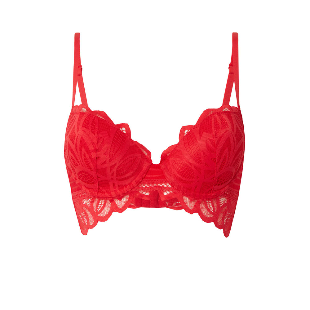 Soutien-gorge ampli duo dentelles - rouge rouge.