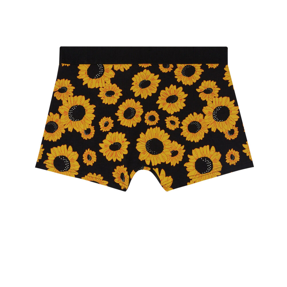 Boxer à imprimé tournesols - noir noir.