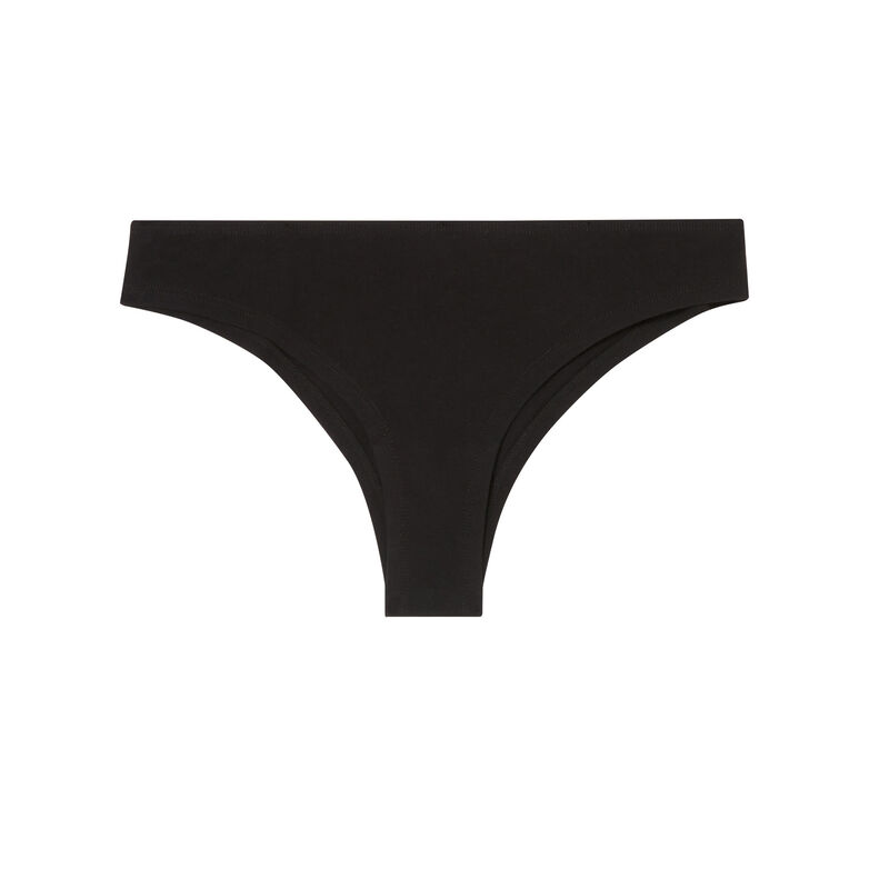 tanga uni en coton - noir tanga uni en coton - noir;