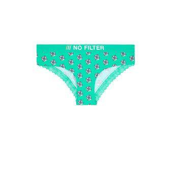 Shorty micro imprim&eacute; polyminiz vert &eacute;meraude.