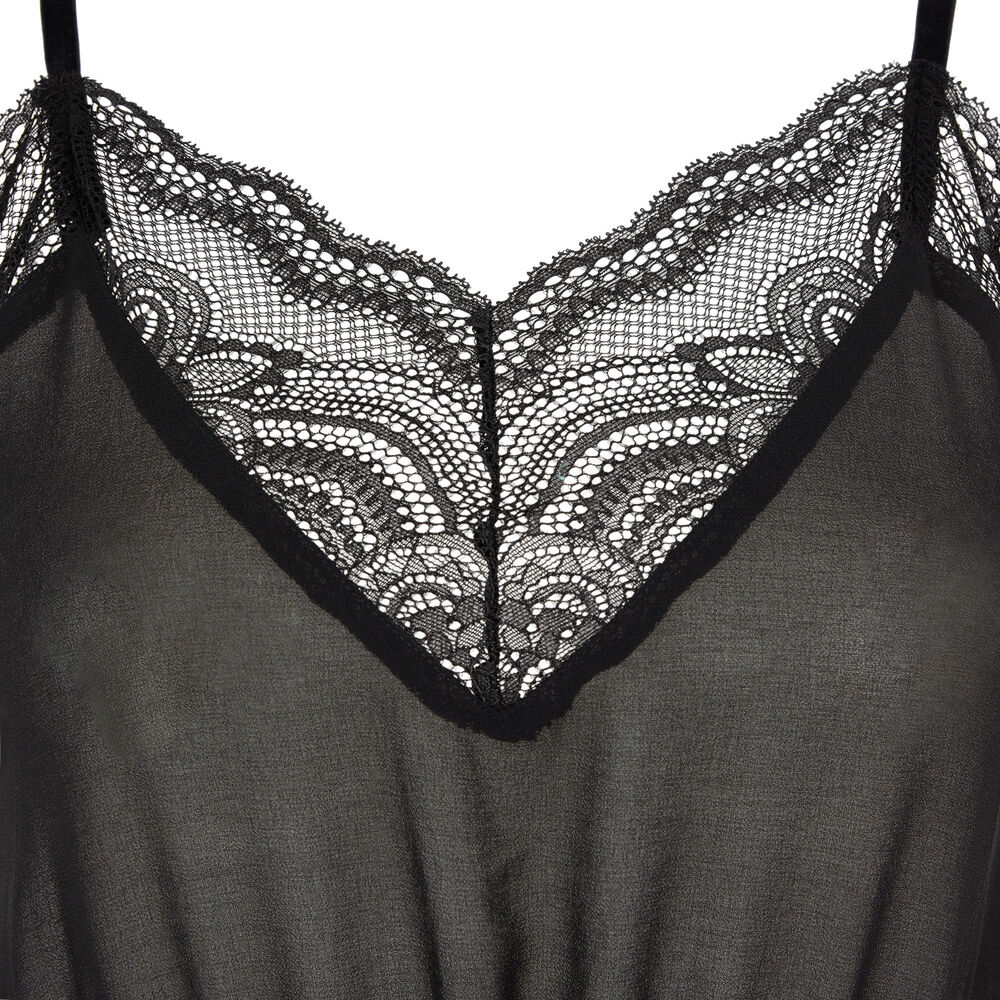 Combishort en dentelle - noir noir.
