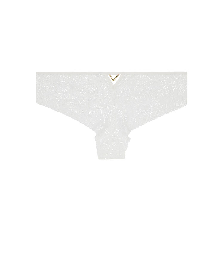 Shorty en dentelle détail bijou ethnobiz blanc.
