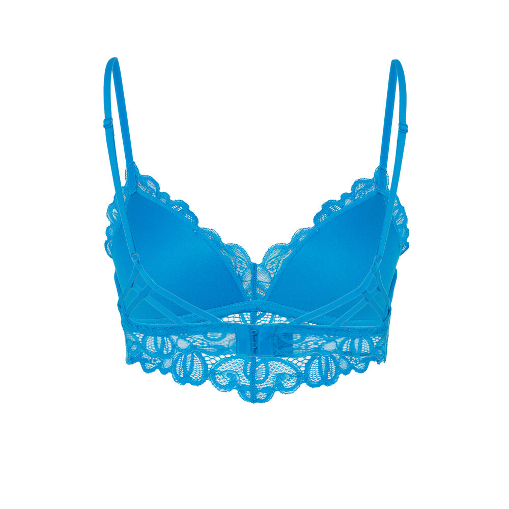 Soutien-gorge triangle sans armatures - bleu bleu.