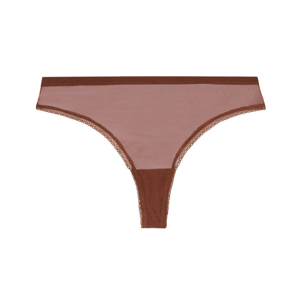 String en tulle uni - marron marron.