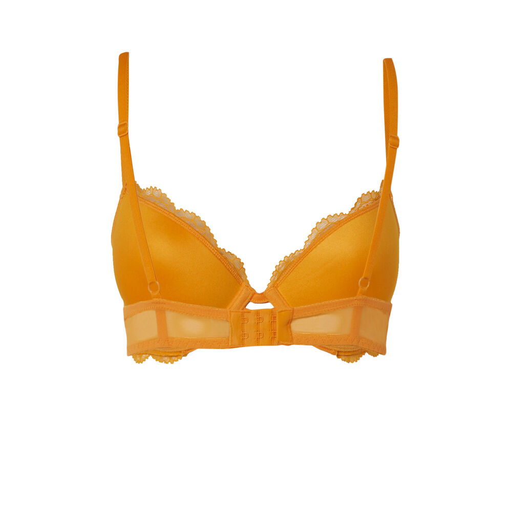 Soutien-gorge push-up en dentelle - mangue orange.