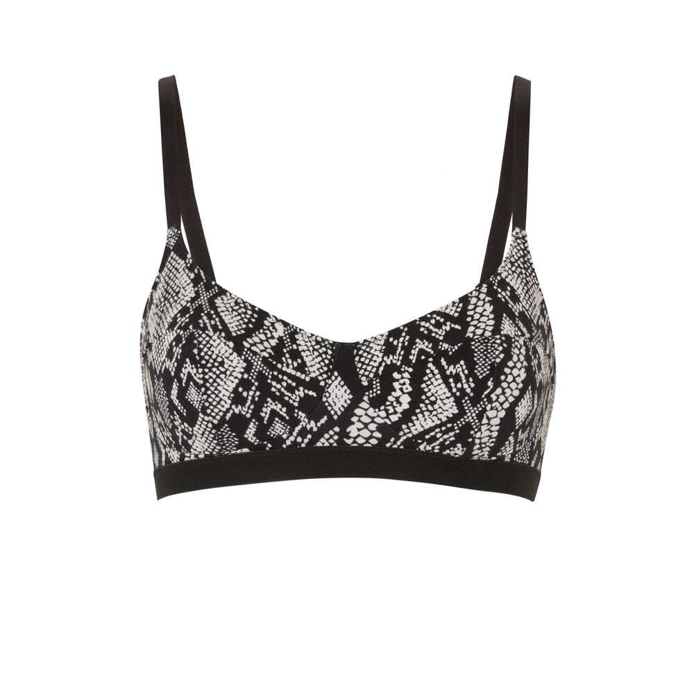 Brassière imprimé python sans armatures - noir noir.