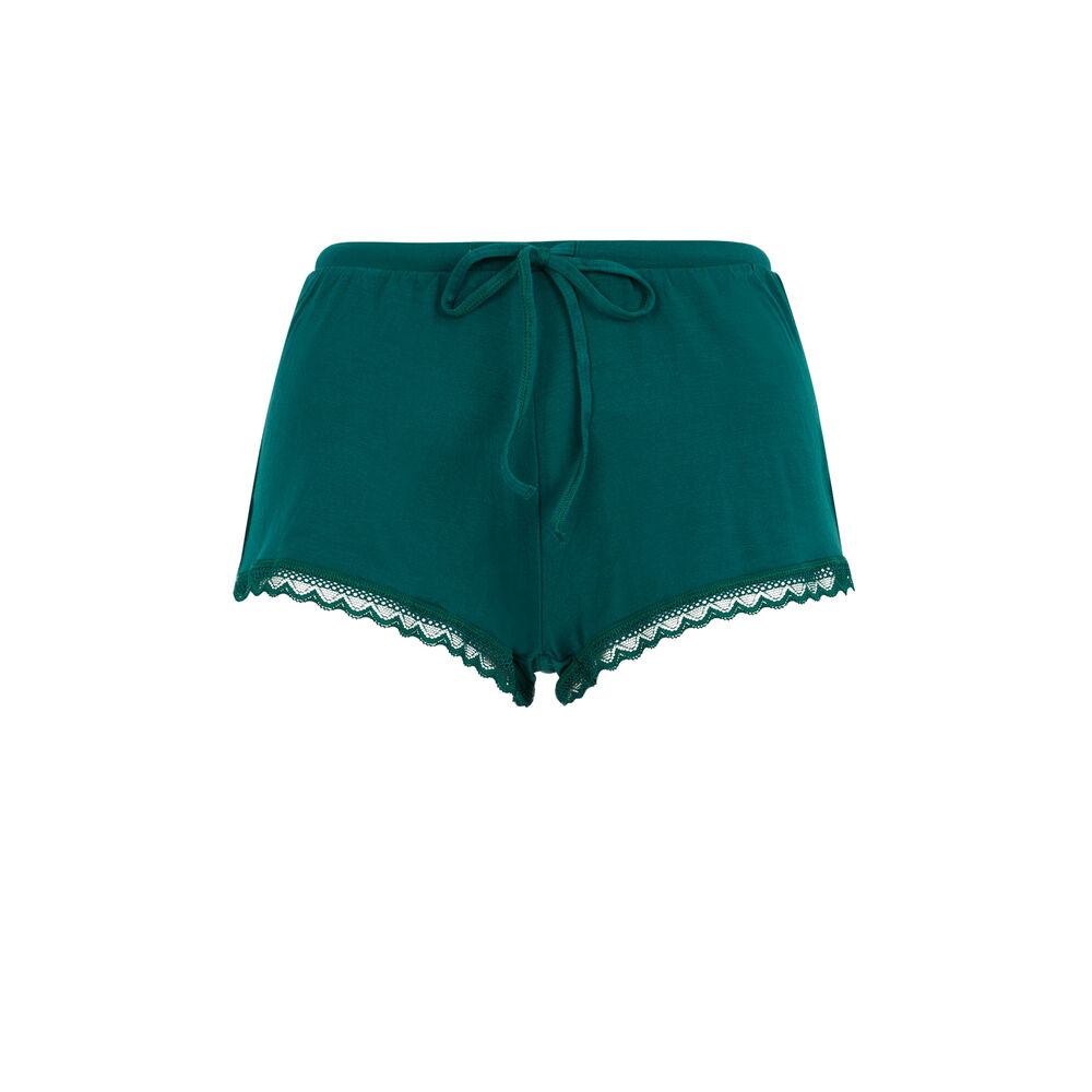 Short en jersey empiècement dentelle vitamiz vert.
