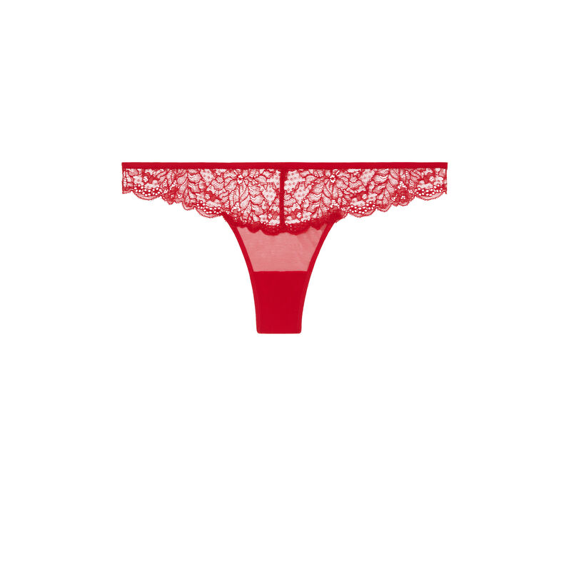 Tanga en dentelle solairaliz rouge.