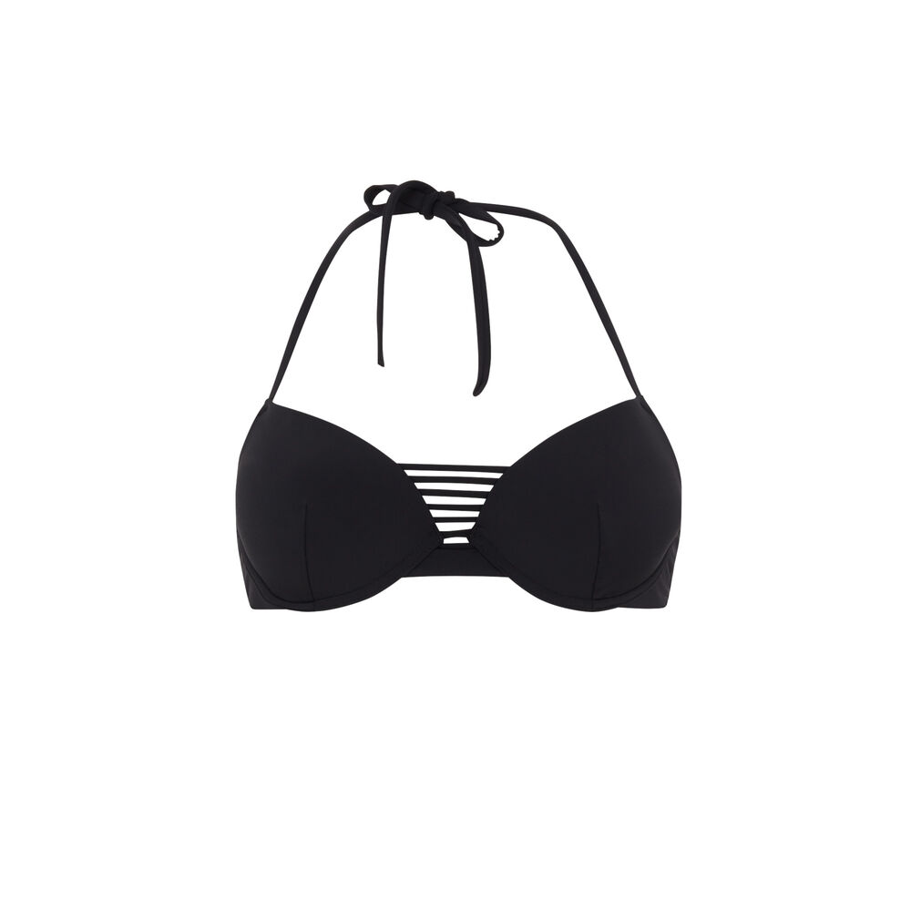 Haut de maillot de bain push-up - noir noir.