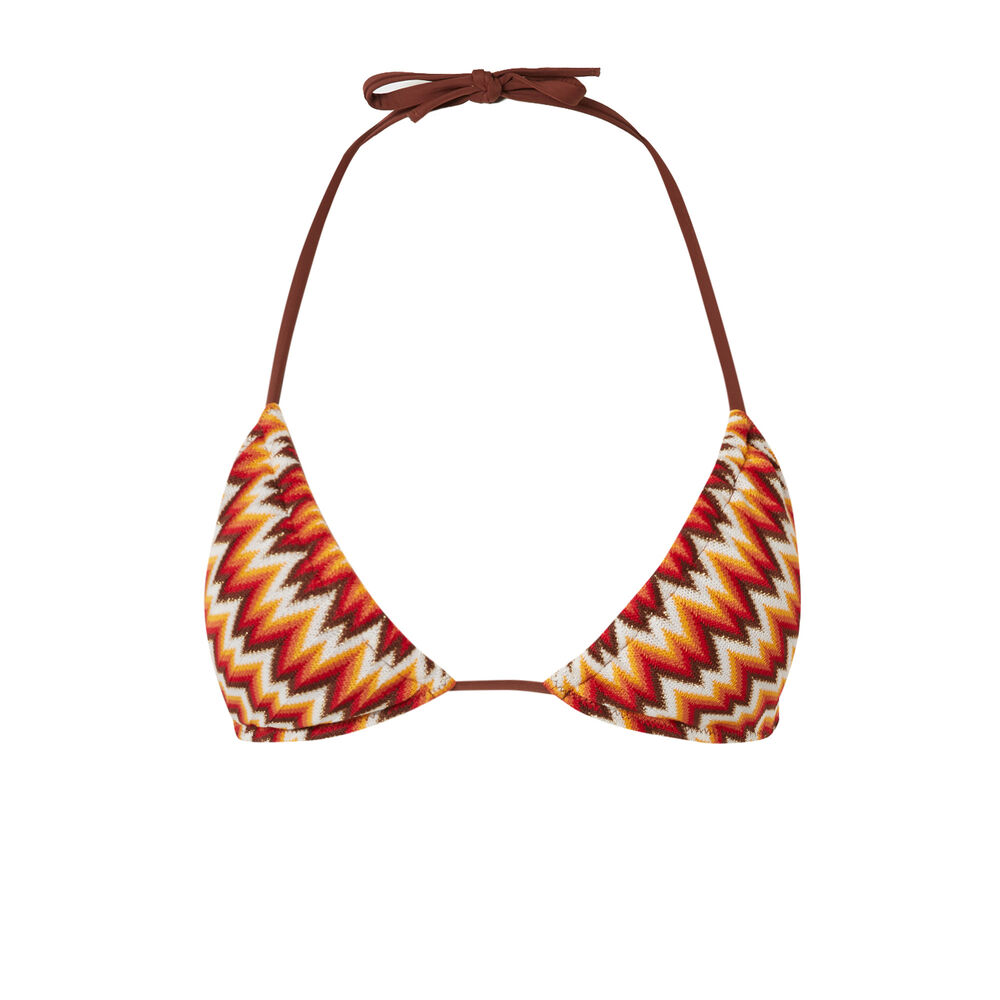 Haut de maillot triangle crochet - multicolor orange.