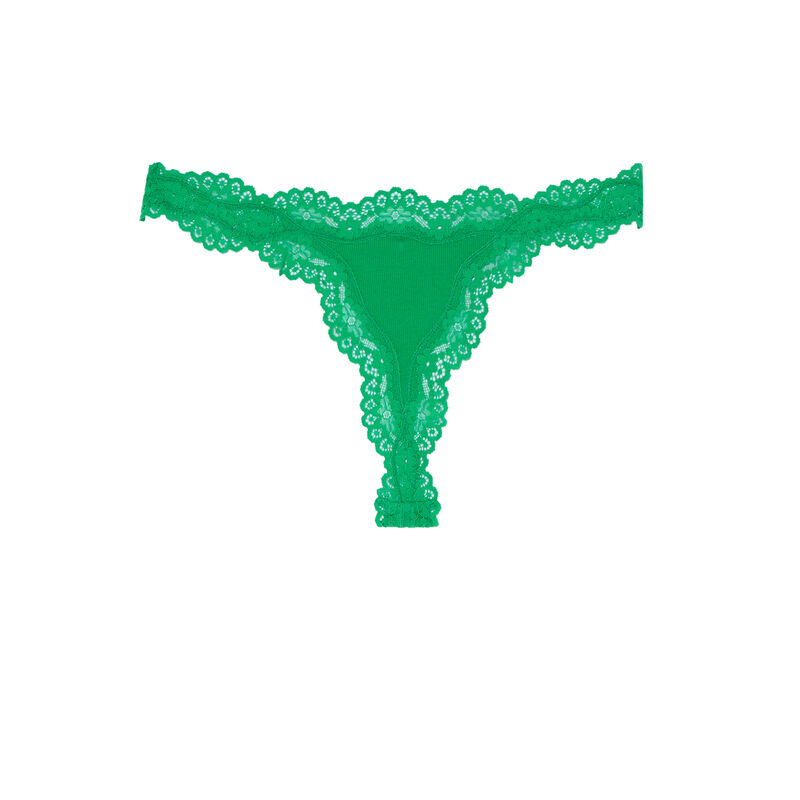 string uni et bords dentelle - vert string uni et bords dentelle - vert;