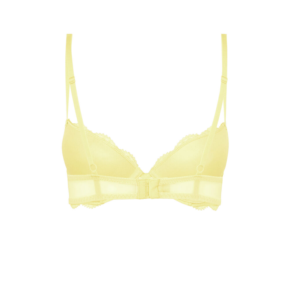 Soutien-gorge push-up en dentelle - jaune jaune.
