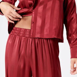 pantalon rayé en satin