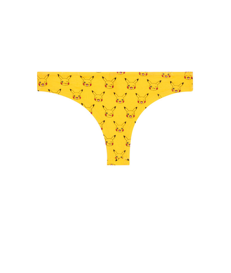 Tanga en coton pikachu - jaune jaune.