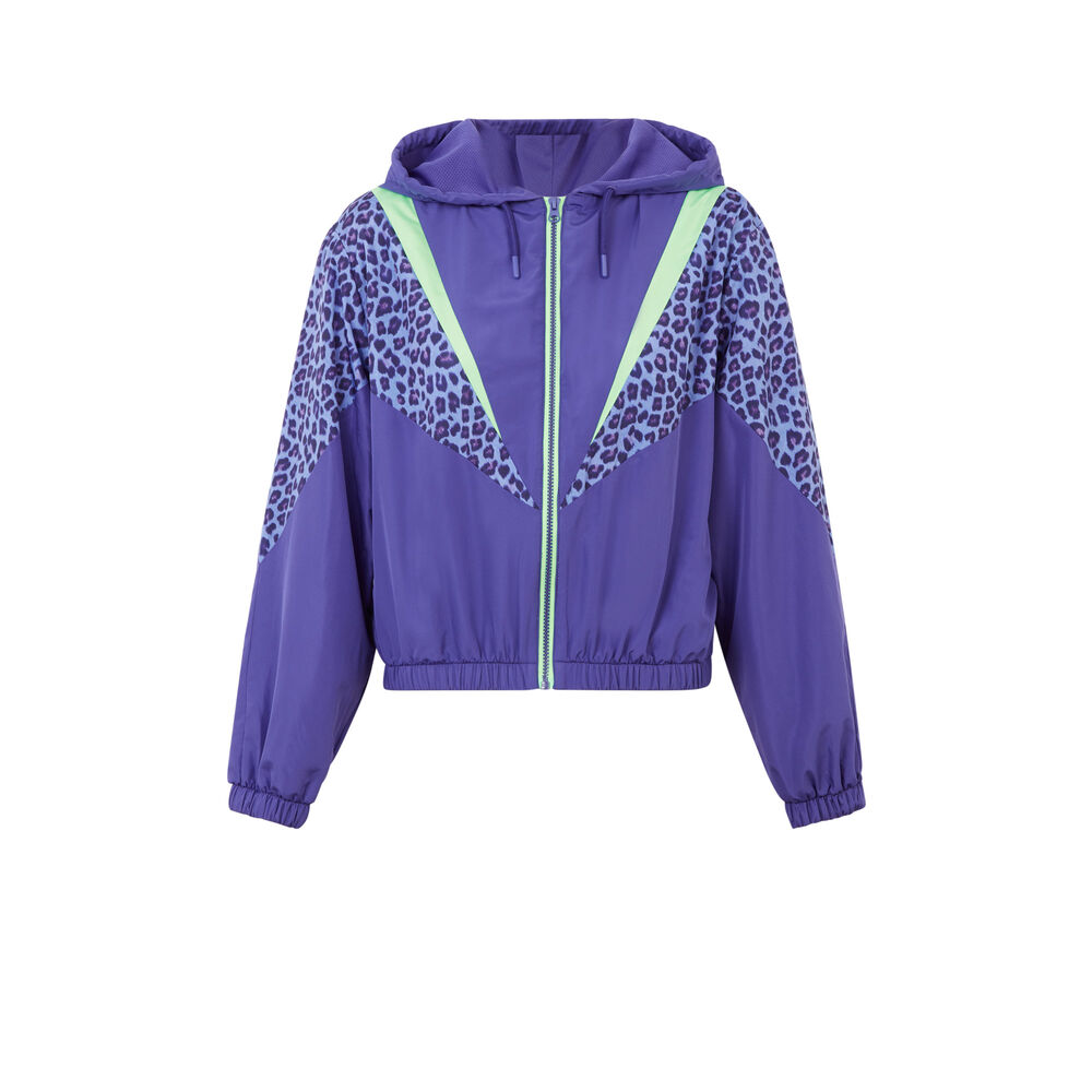Veste à zip imprimé léopard - violet violet.
