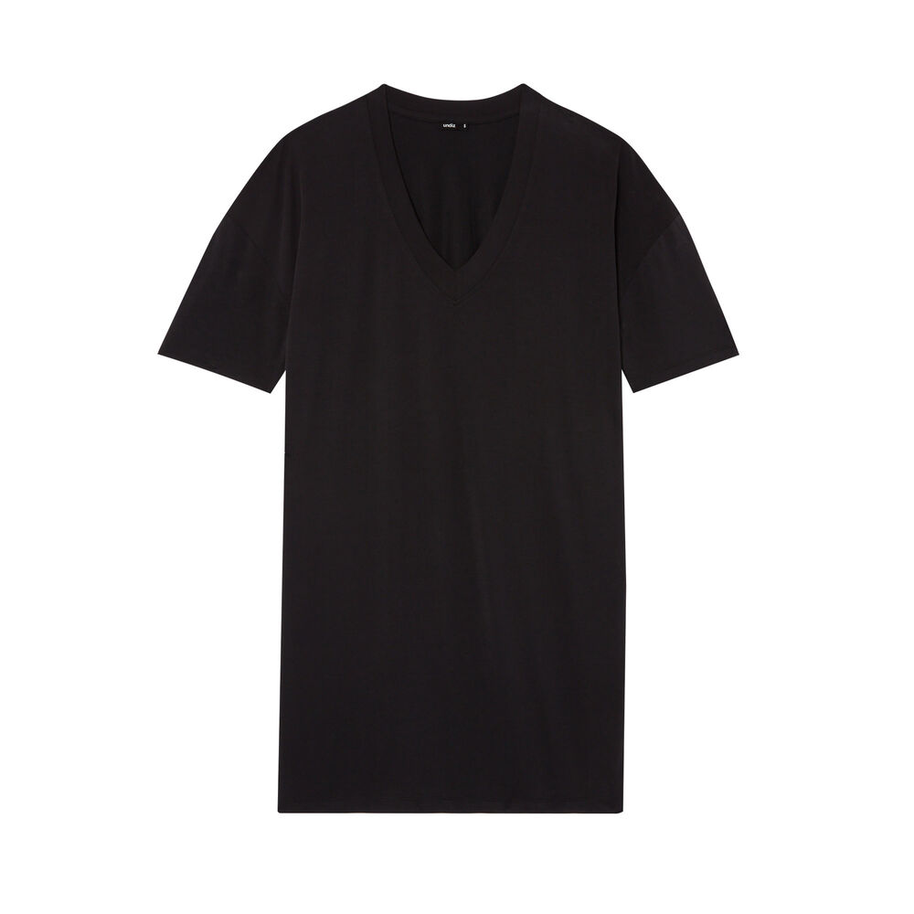 Tunique droite col v - noir noir.