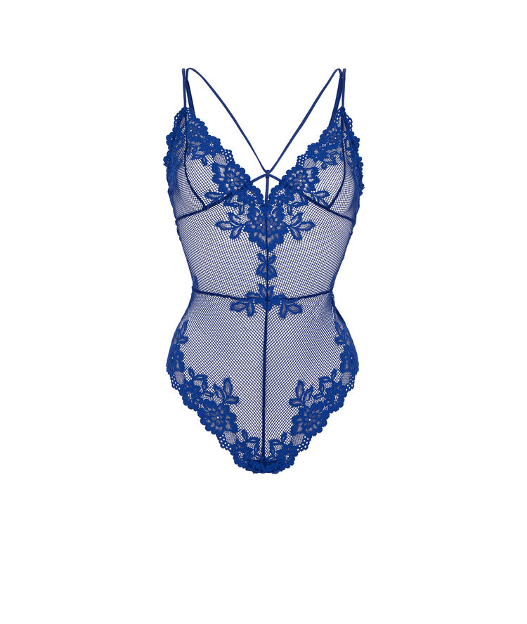 Body en résille - bleu roi bleu.