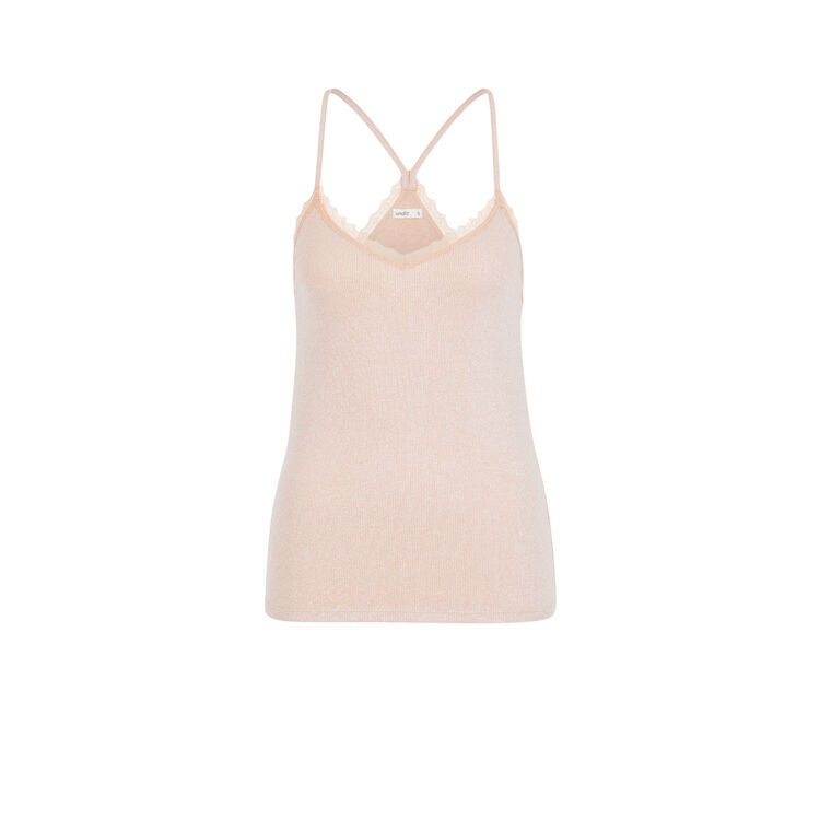 Top en jersey brillant à fines bretelles luximiz rose.