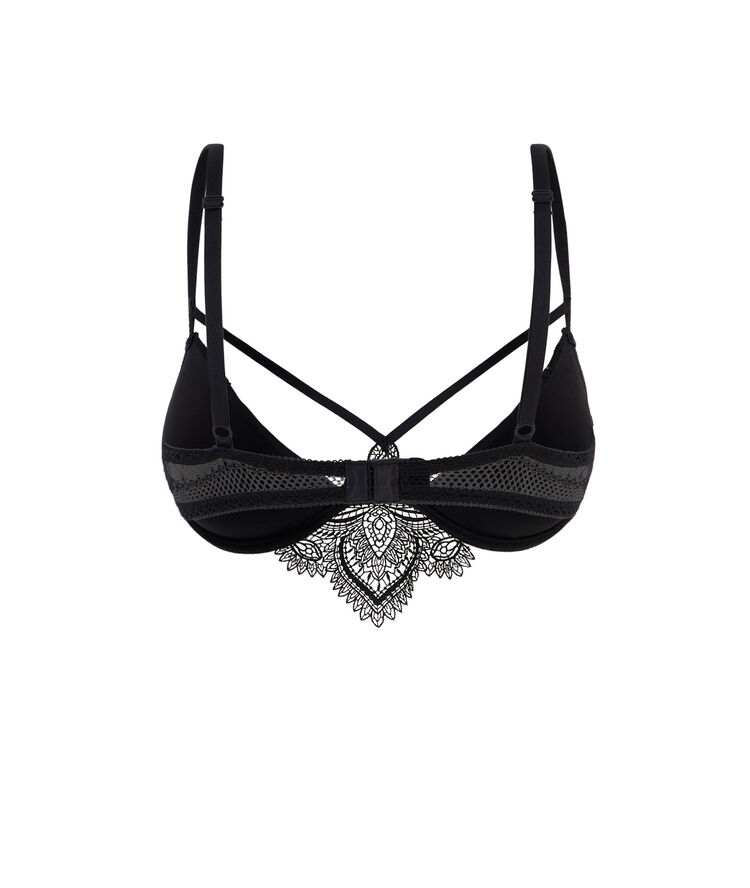 Soutien-gorge push en micro effet tatouage tattoogirliz noir.