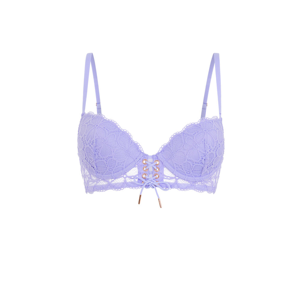 Soutien-gorge ampli en dentelle - lilas lilas.