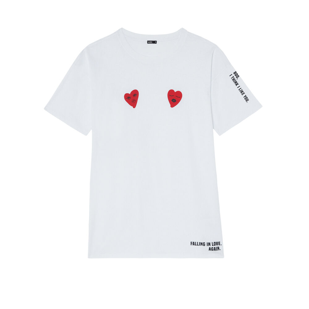 Tunique motifs mood coeurs - blanc blanc.