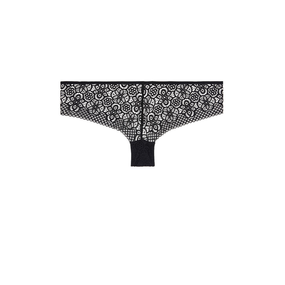 Shorty en dentelle détail bijou ethnobiz noir.