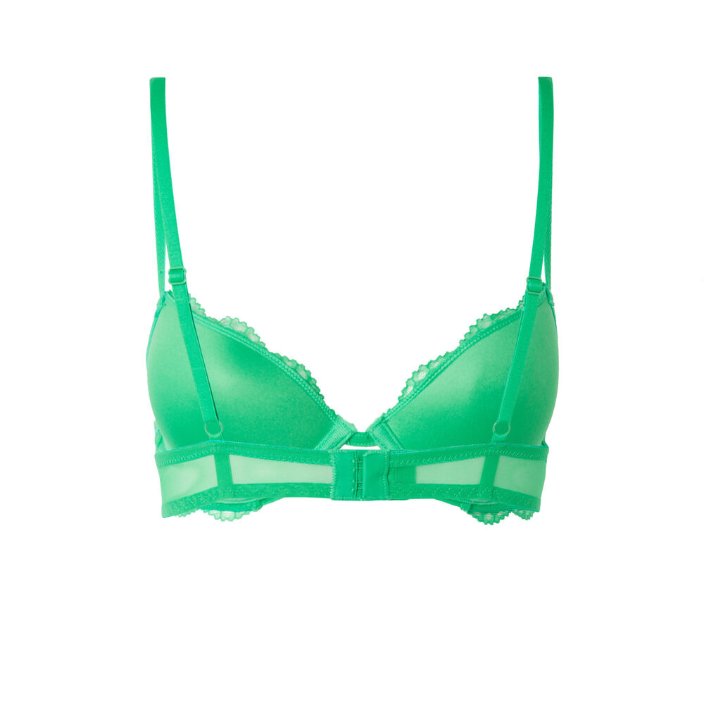 Soutien-gorge push-up en dentelle - vert vert.