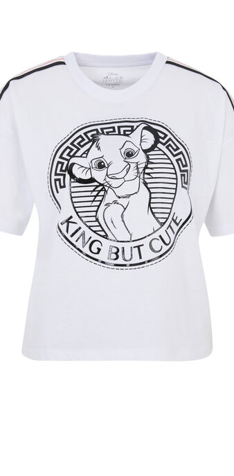 Top &agrave; manches courtes licence roi lion bunversiz blanc.