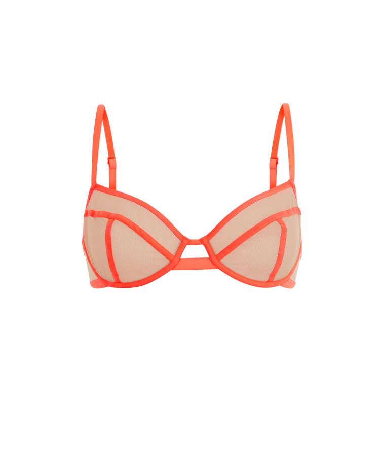 Soutien-gorge corbeille corail fluo saturiz rose.