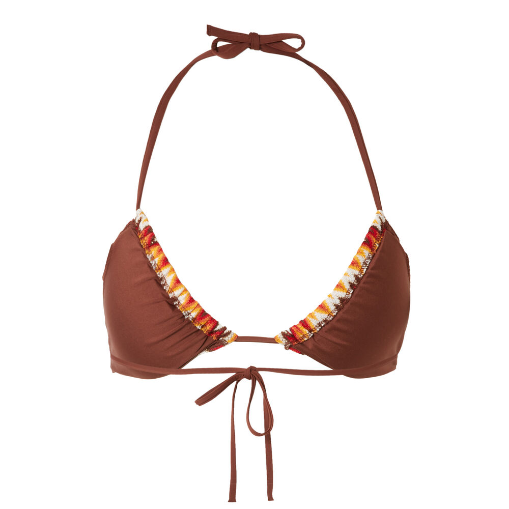 Haut de maillot triangle crochet - multicolor orange.