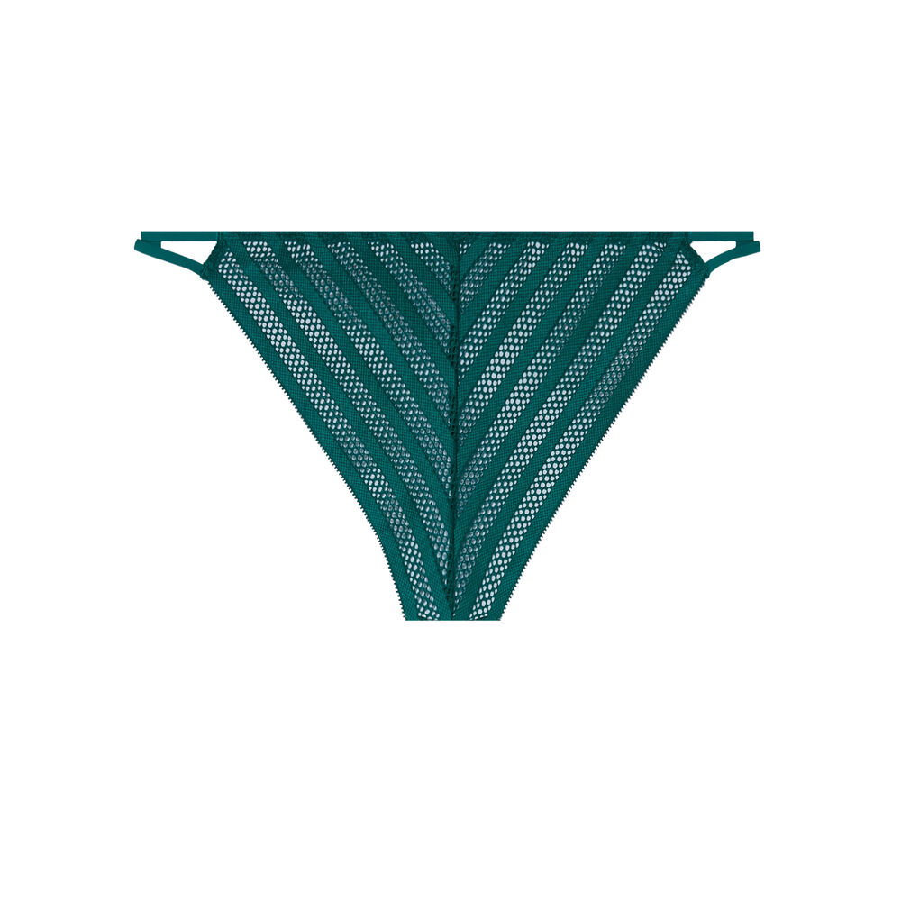 Tanga en résille et liens - vert vert.