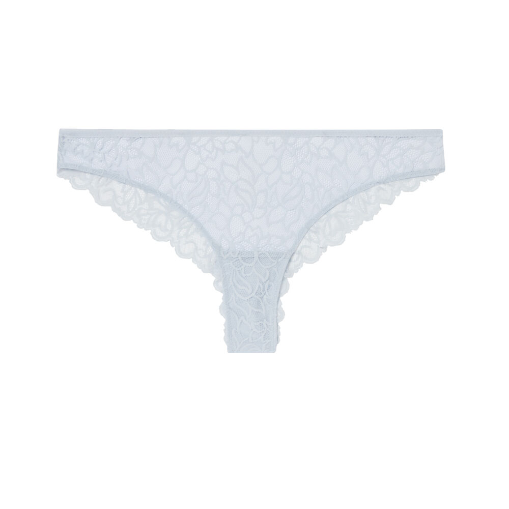 Tanga en dentelle - bleu bleu.
