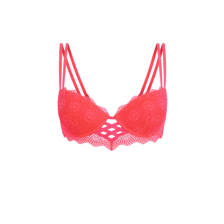 Soutien gorge bustier push corail fluo totoiz rose.