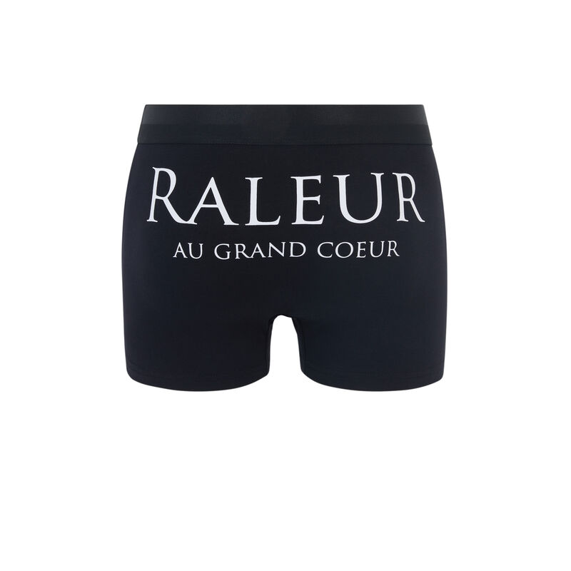 Boxer en coton à message ralcoeuriz noir.